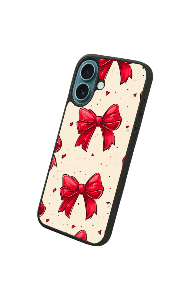 iPhone 16 Uyumlu Kurdele Tasarımlı Glossy Premium Kılıf