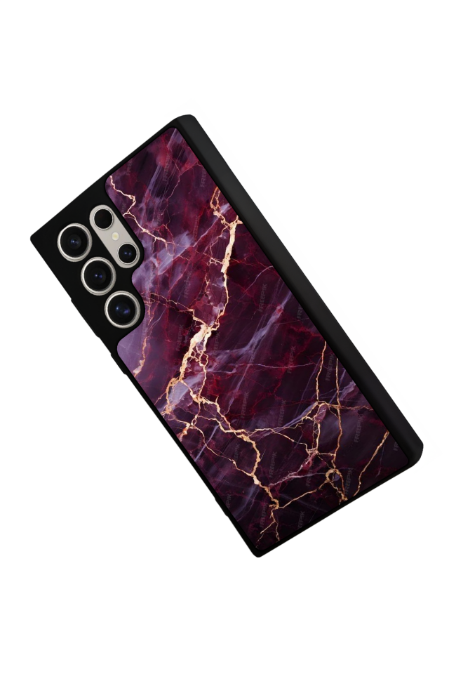 Samsung Galaxy S24 Ultra Uyumlu Mermer Marble Tasarımlı Glossy Premium Kılıf
