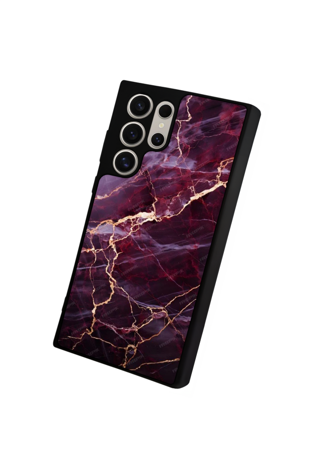 Samsung Galaxy S24 Ultra Uyumlu Mermer Marble Tasarımlı Glossy Premium Kılıf