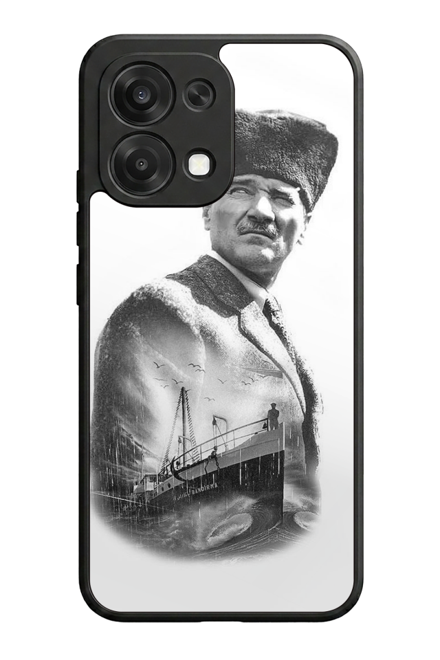 Oppo A6 Pro Uyumlu Mustafa Kemal Ataturk Tasarımlı Glossy Premium Kılıf