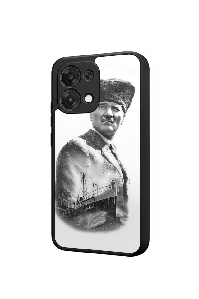 Oppo A6 Pro Uyumlu Mustafa Kemal Ataturk Tasarımlı Glossy Premium Kılıf
