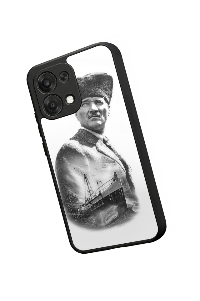 Oppo A6 Pro Uyumlu Mustafa Kemal Ataturk Tasarımlı Glossy Premium Kılıf