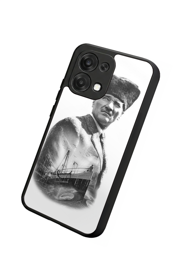 Oppo A6 Pro Uyumlu Mustafa Kemal Ataturk Tasarımlı Glossy Premium Kılıf