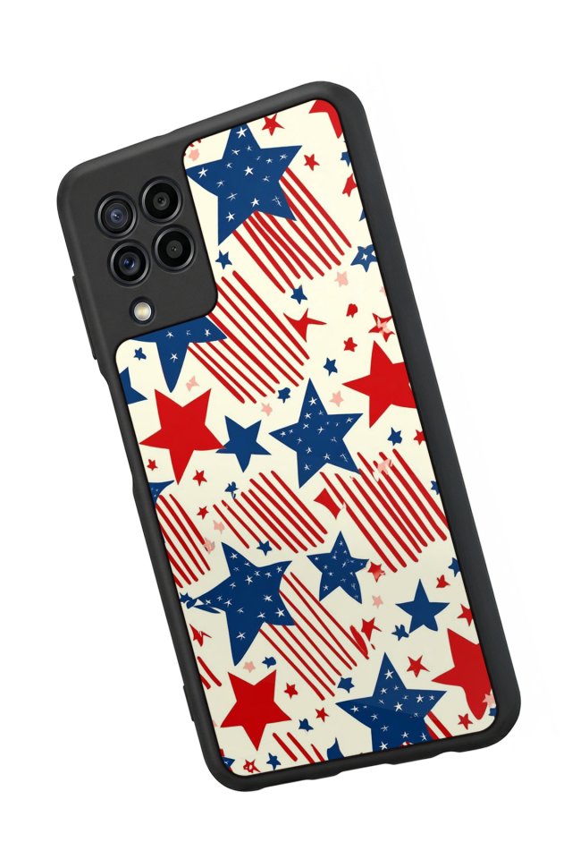 Samsung Galaxy M22 Uyumlu Retro Yildizlar Tasarımlı Glossy Premium Kılıf