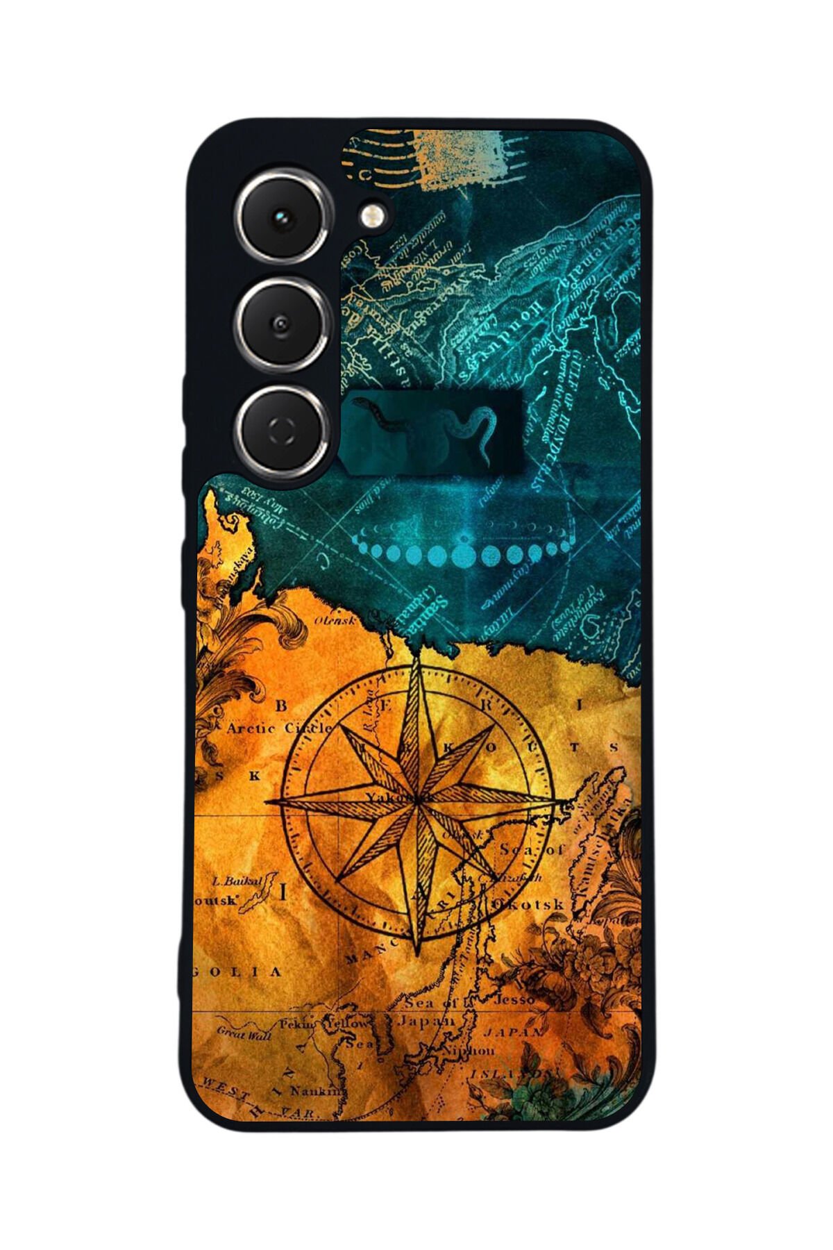Tecno Spark 40 Pro Uyumlu Pusula Tasarımlı Glossy Premium Kılıf
