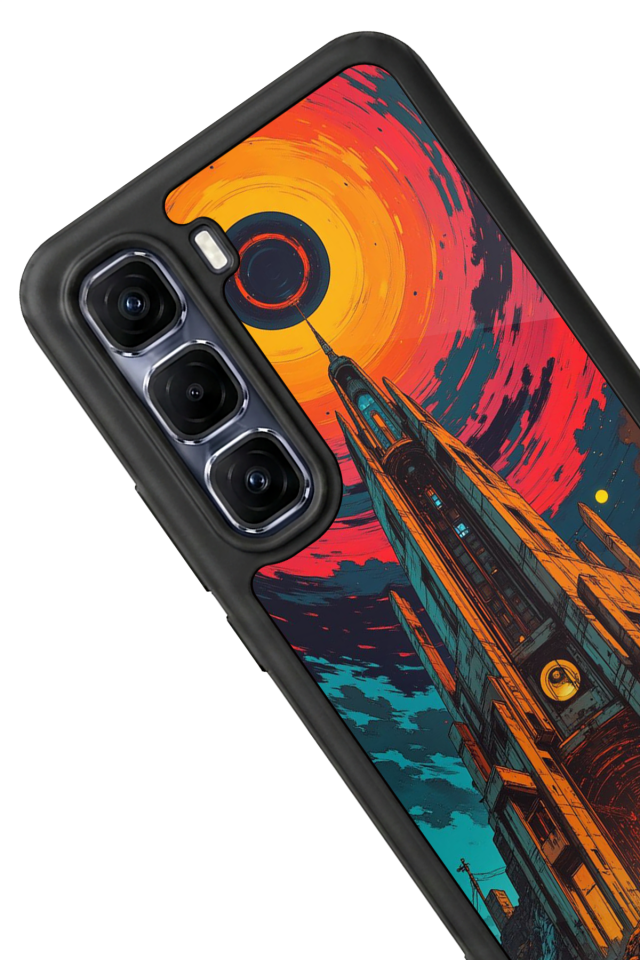 Infinix Hot 60 Pro Plus Uyumlu Abstract Tasarımlı Glossy Premium Kılıf