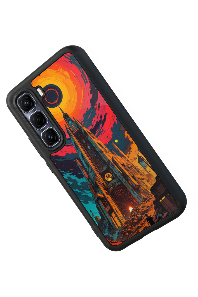 Infinix Hot 60 Pro Plus Uyumlu Abstract Tasarımlı Glossy Premium Kılıf
