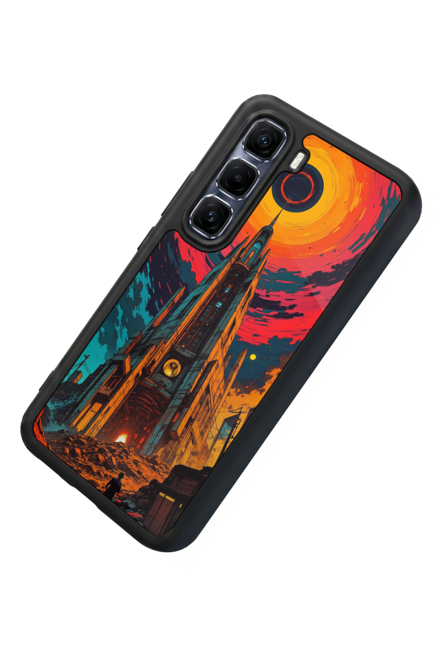 Infinix Hot 60 Pro Plus Uyumlu Abstract Tasarımlı Glossy Premium Kılıf