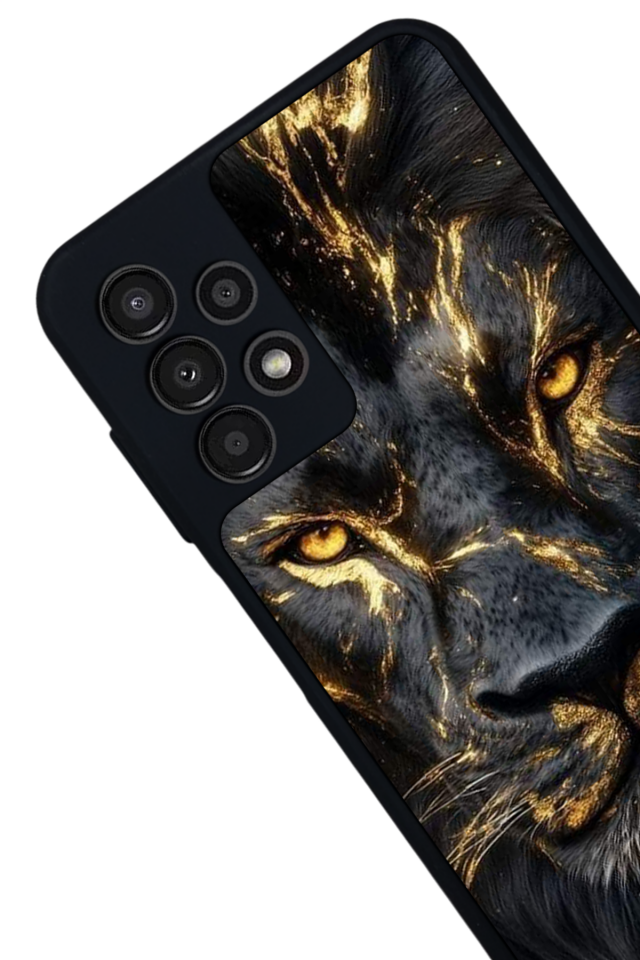 Samsung Galaxy A13 Uyumlu Aslan Tasarımlı Glossy Premium Kılıf