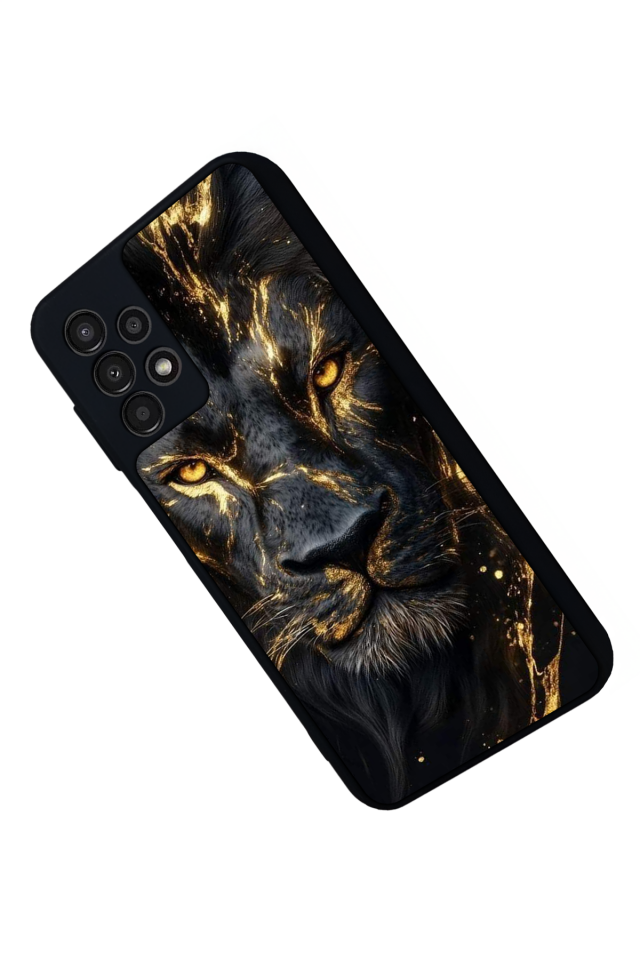 Samsung Galaxy A13 Uyumlu Aslan Tasarımlı Glossy Premium Kılıf