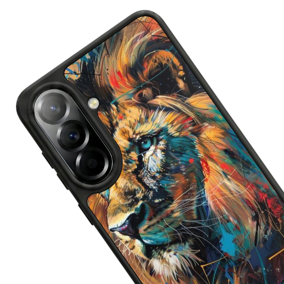 Samsung Galaxy A37 Uyumlu Aslan Tasarımlı Glossy Premium Kılıf