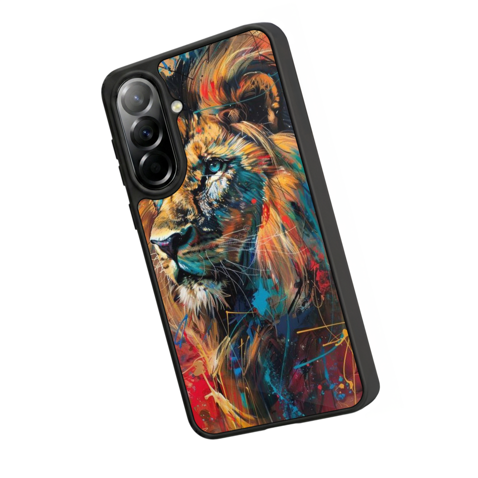 Samsung Galaxy A37 Uyumlu Aslan Tasarımlı Glossy Premium Kılıf