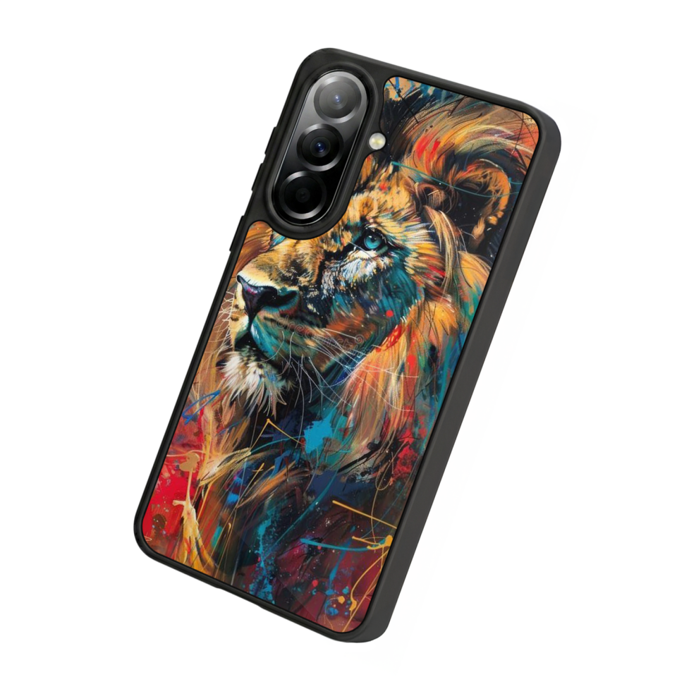 Samsung Galaxy A37 Uyumlu Aslan Tasarımlı Glossy Premium Kılıf