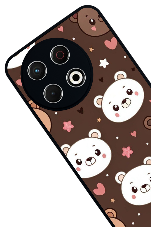 Tecno Spark 30 Pro Uyumlu Ayı Tasarımlı Glossy Premium Kılıf