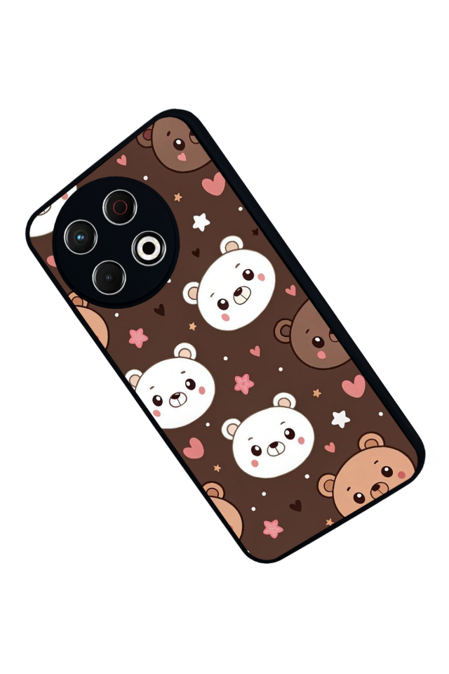 Tecno Spark 30 Pro Uyumlu Ayı Tasarımlı Glossy Premium Kılıf