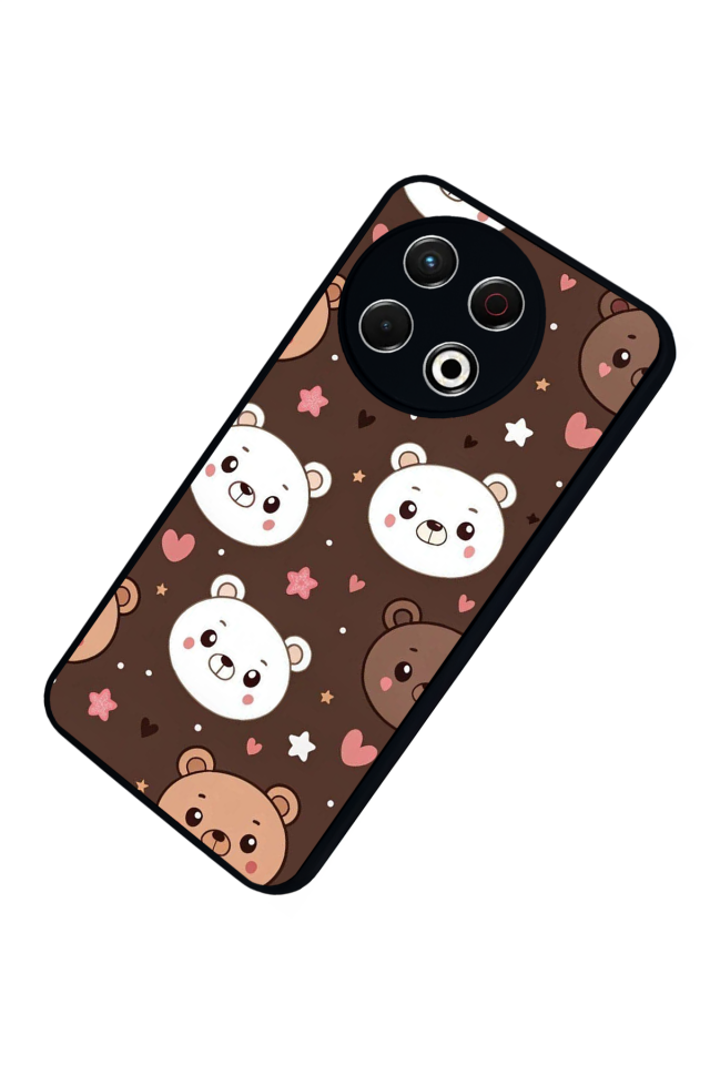 Tecno Spark 30 Pro Uyumlu Ayı Tasarımlı Glossy Premium Kılıf