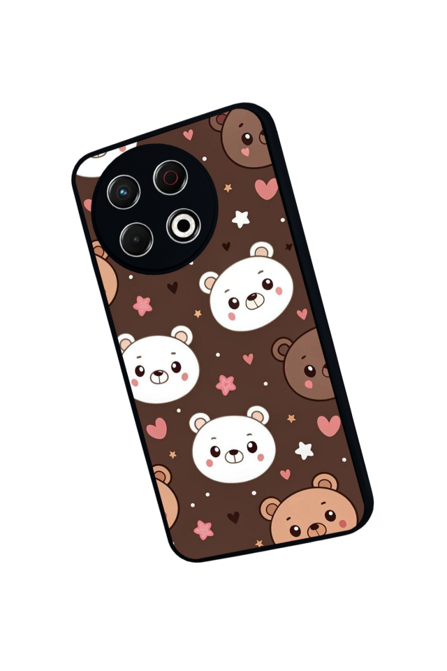 Tecno Spark 30 Pro Uyumlu Ayı Tasarımlı Glossy Premium Kılıf