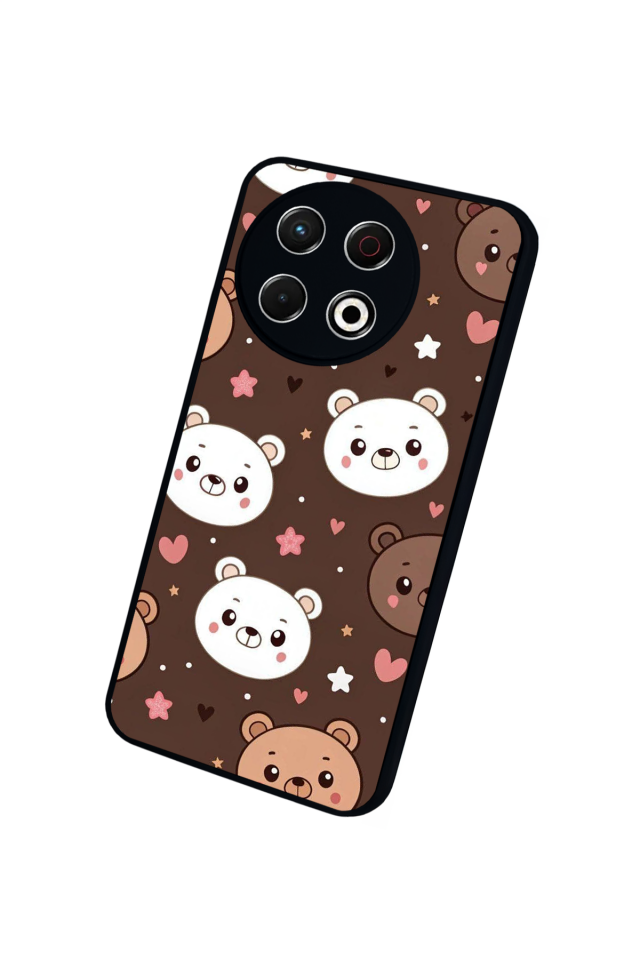 Tecno Spark 30 Pro Uyumlu Ayı Tasarımlı Glossy Premium Kılıf