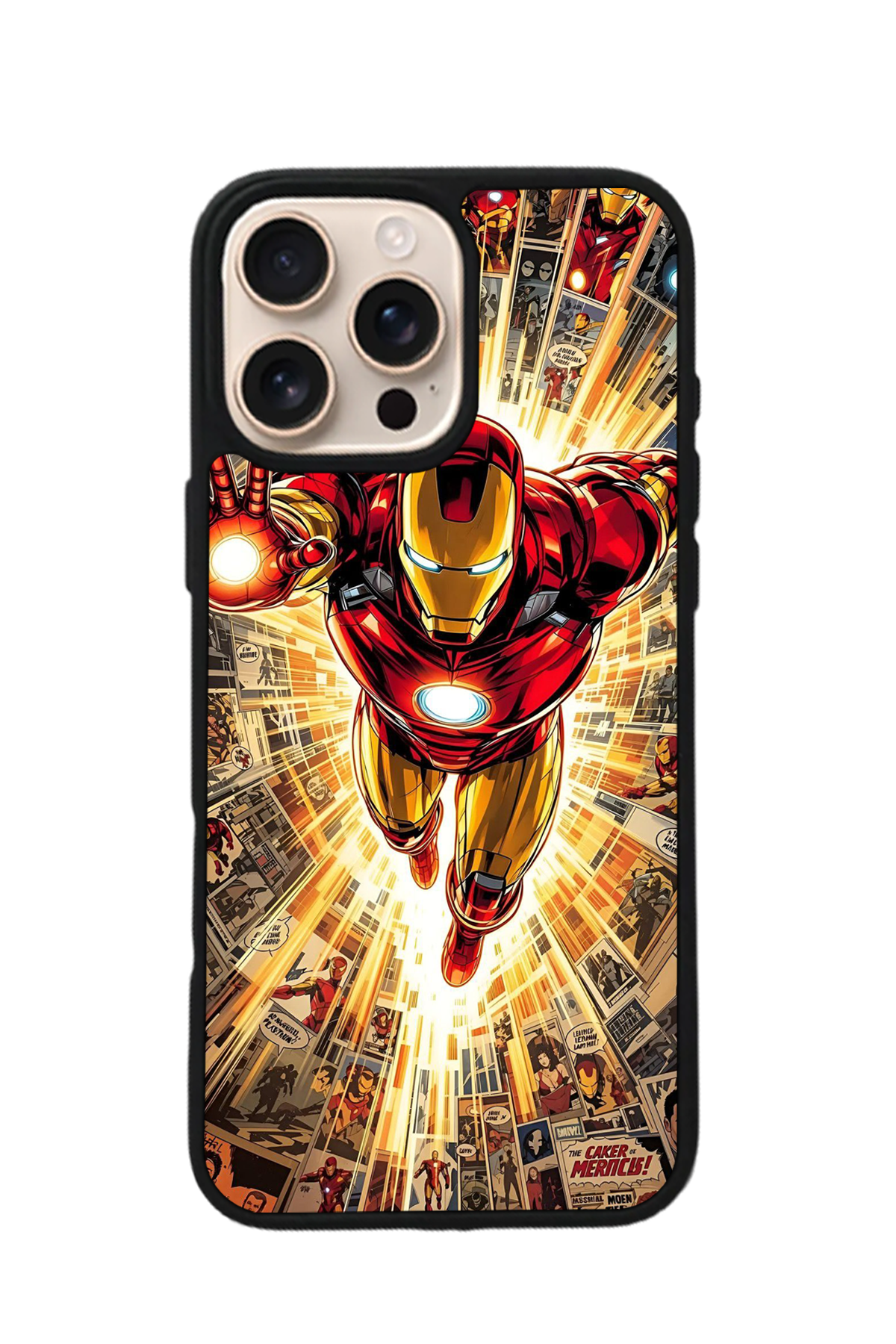 iPhone 15 Pro Max Uyumlu  Iron Man ( Demir Adam ) Tasarımlı Glossy Premium Kılıf