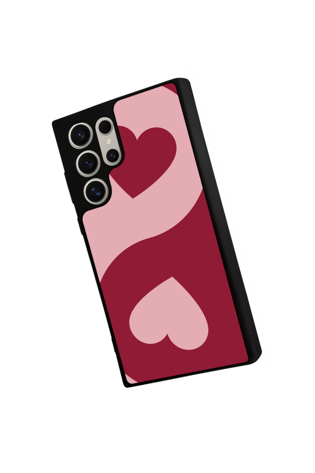 Samsung Galaxy S22 Ultra Uyumlu Kalp Love Tasarımlı Glossy Premium Kılıf