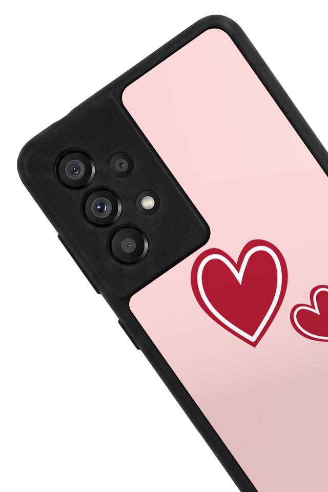 Samsung Galaxy A73 Uyumlu Kalp Love Tasarımlı Glossy Premium Kılıf