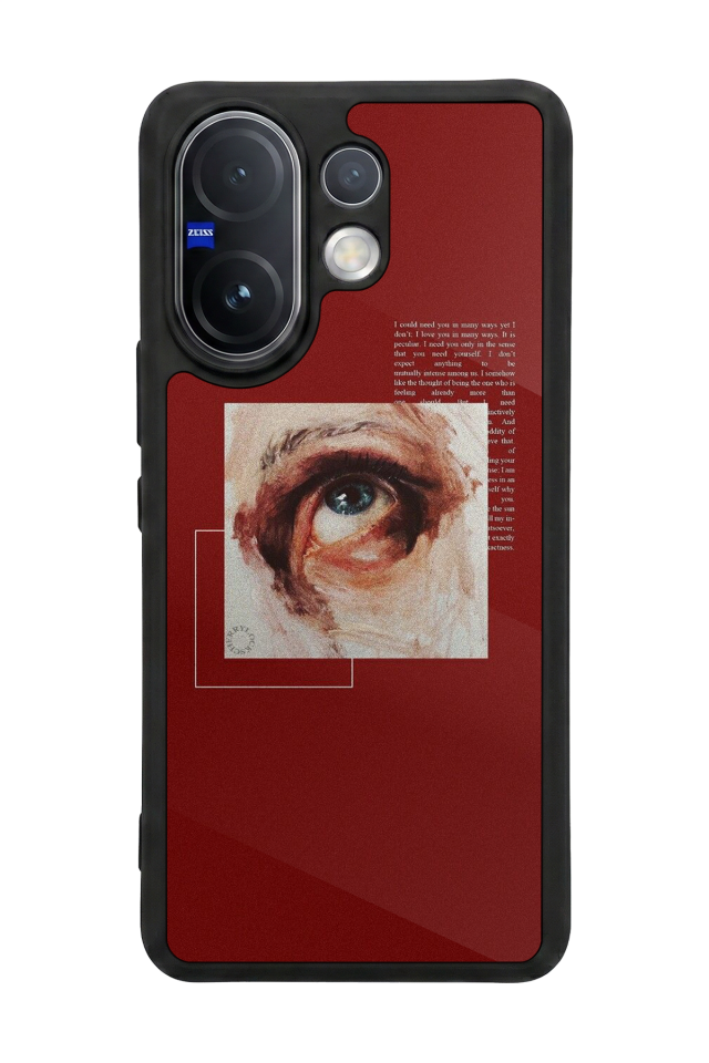 Vivo V60 Uyumlu Kirmizi Tasarımlı Glossy Premium Kılıf