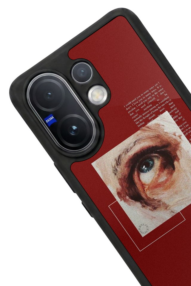 Vivo V60 Uyumlu Kirmizi Tasarımlı Glossy Premium Kılıf
