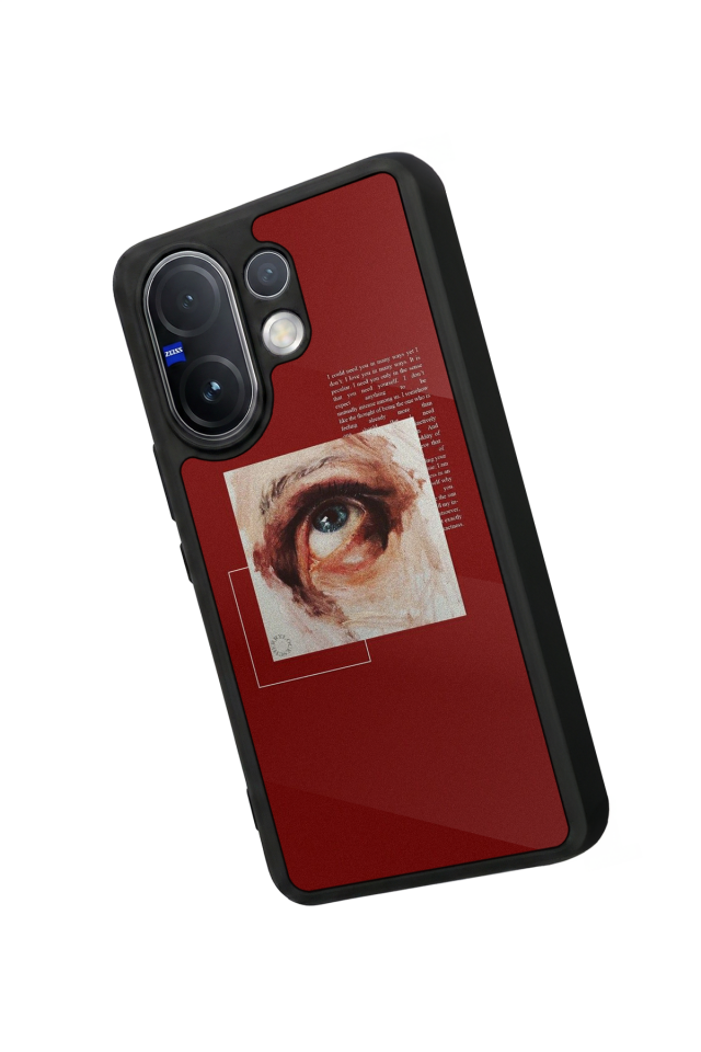 Vivo V60 Uyumlu Kirmizi Tasarımlı Glossy Premium Kılıf