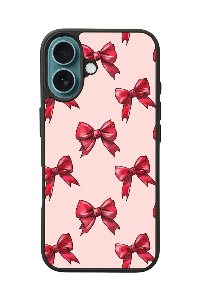 iPhone 16 Uyumlu Kurdele Tasarımlı Glossy Premium Kılıf