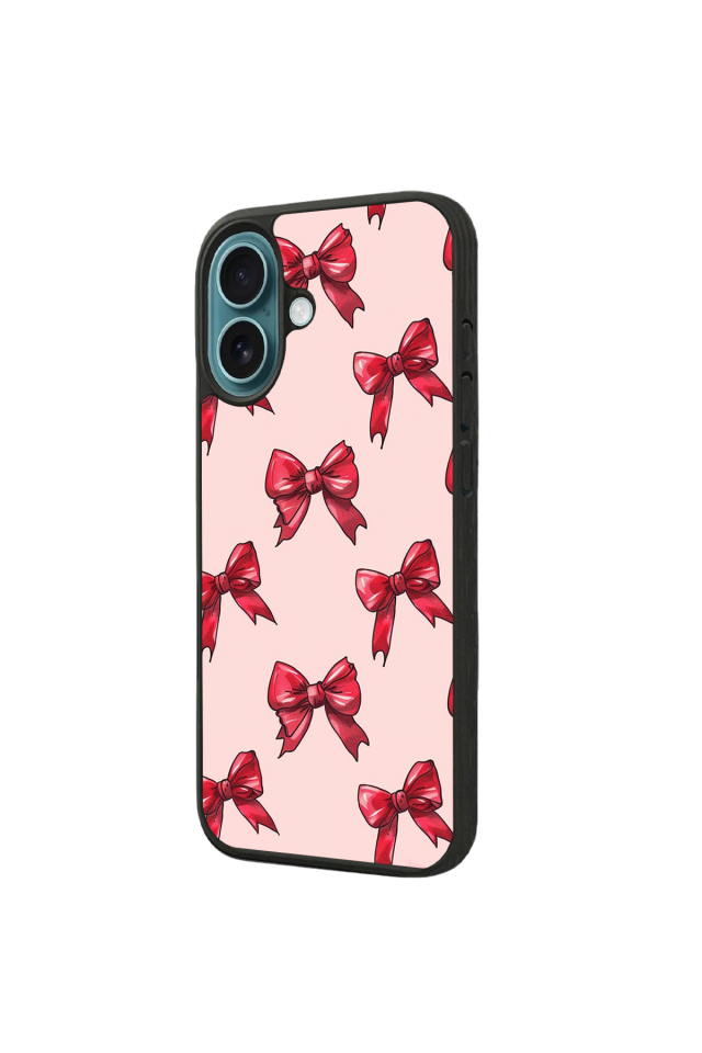 iPhone 16 Uyumlu Kurdele Tasarımlı Glossy Premium Kılıf
