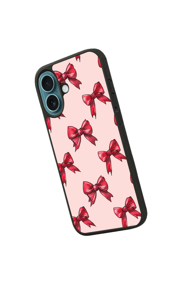 iPhone 16 Uyumlu Kurdele Tasarımlı Glossy Premium Kılıf