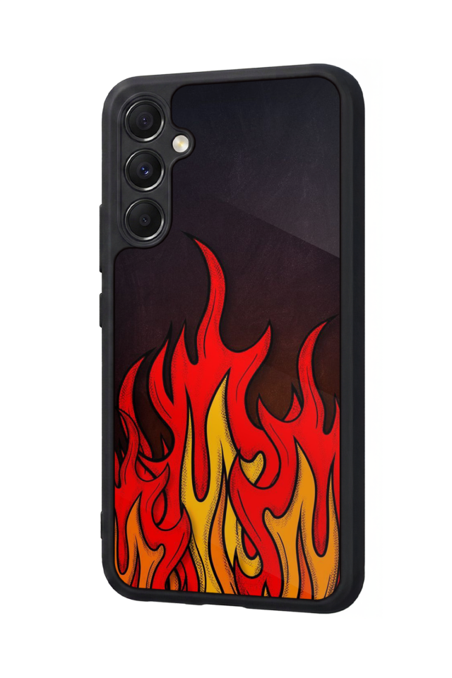 Samsung Galaxy A34 Uyumlu Retro Flame Patterns Tasarımlı Glossy Premium Kılıf