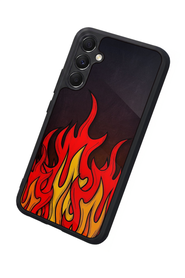 Samsung Galaxy A34 Uyumlu Retro Flame Patterns Tasarımlı Glossy Premium Kılıf