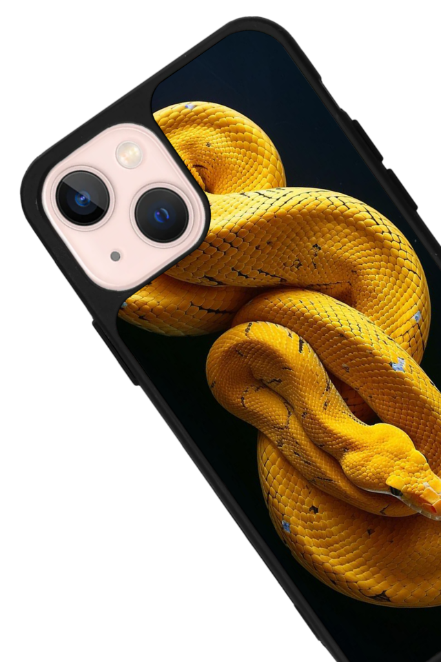 iPhone 15 Plus Uyumlu Yılan Tasarımlı Glossy Premium Kılıf