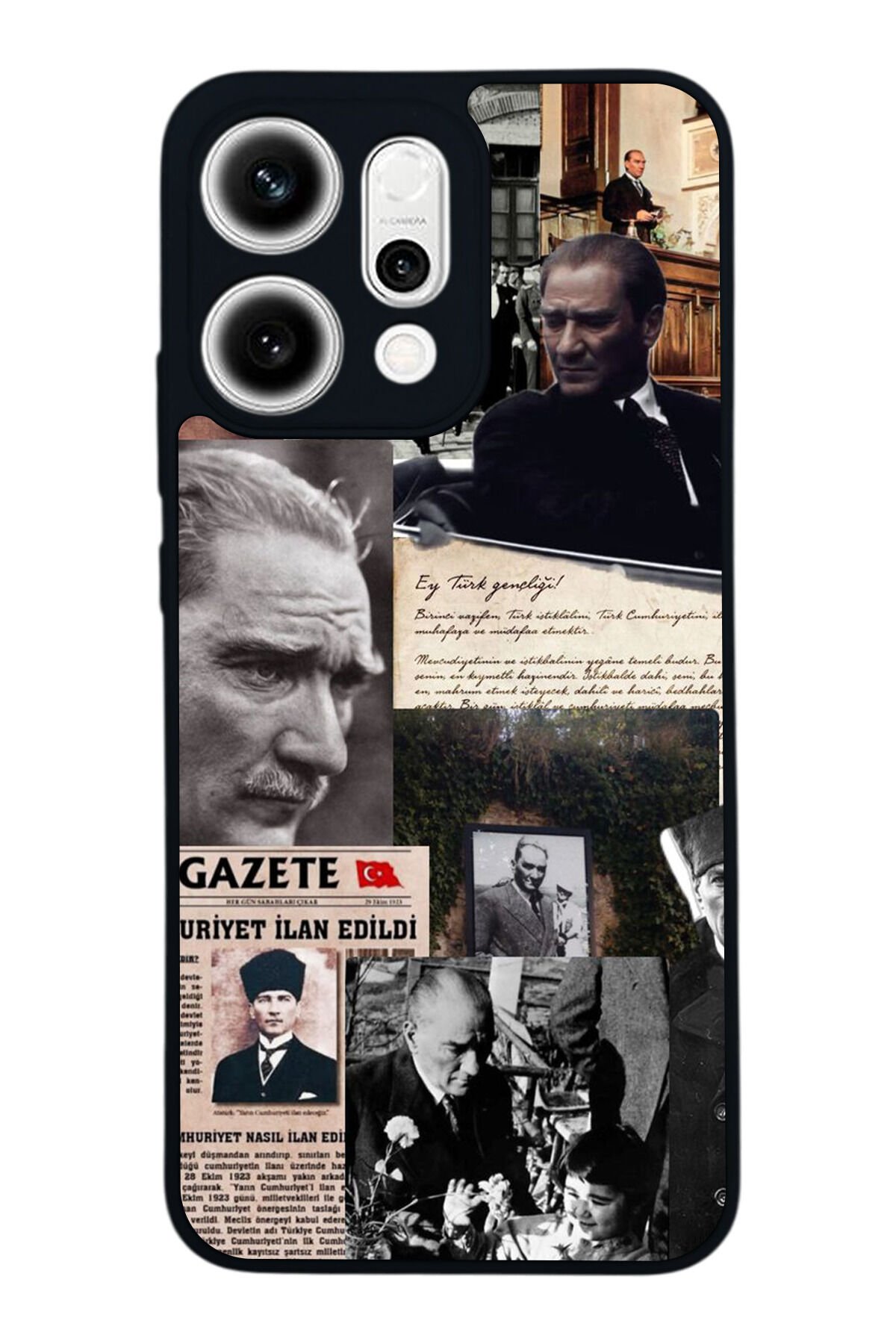 Oppo Reno 14 Uyumlu Mustafa Kemal Ataturk Tasarımlı Glossy Premium Kılıf