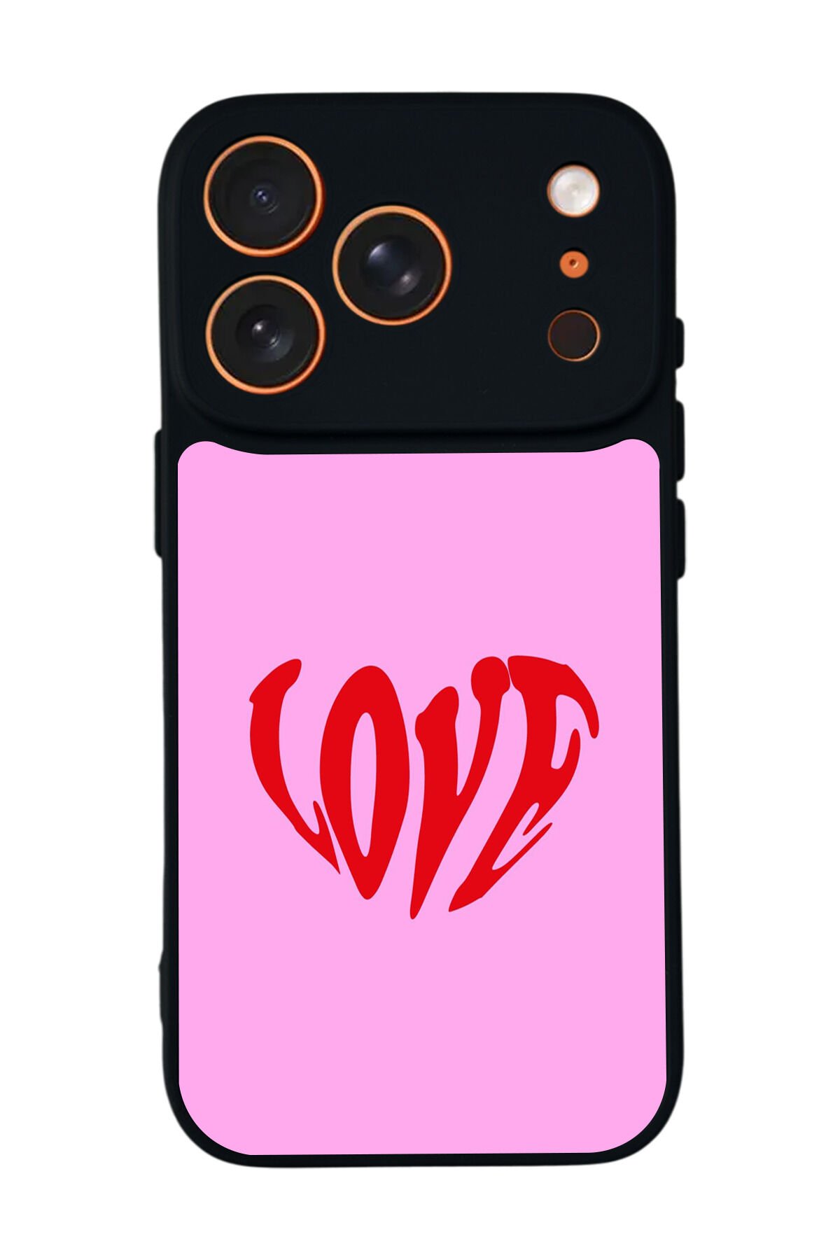 iPhone 17 Pro Uyumlu Kalp Love Tasarımlı Glossy Premium Kılıf