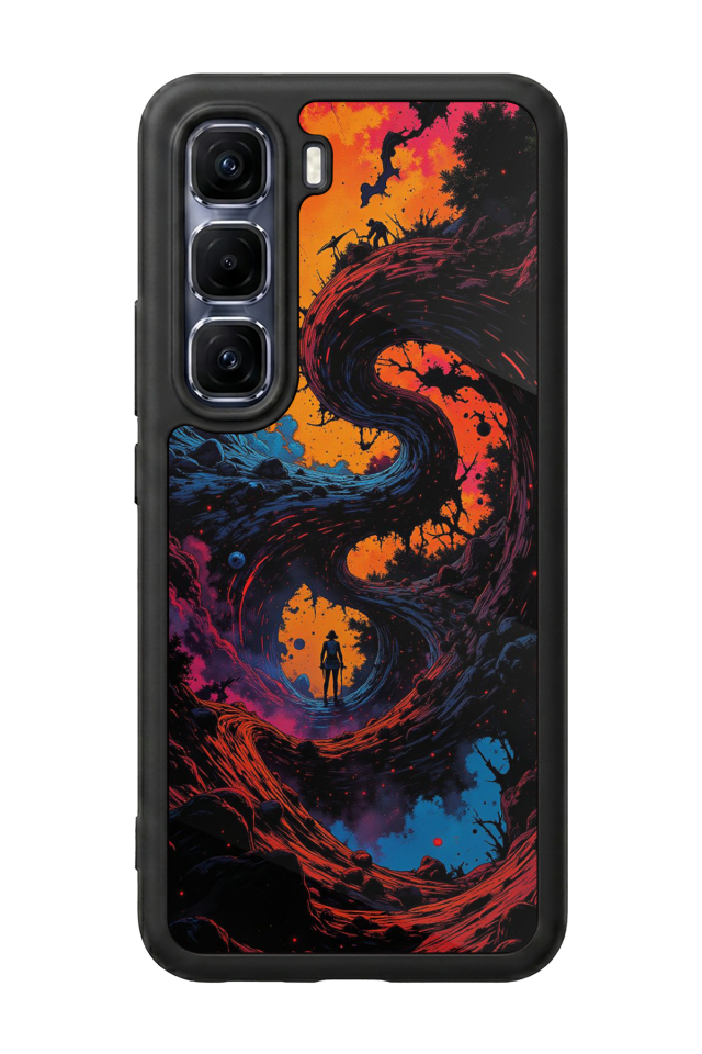 Infinix Hot 60 Pro Plus Uyumlu Abstract Tasarımlı Glossy Premium Kılıf