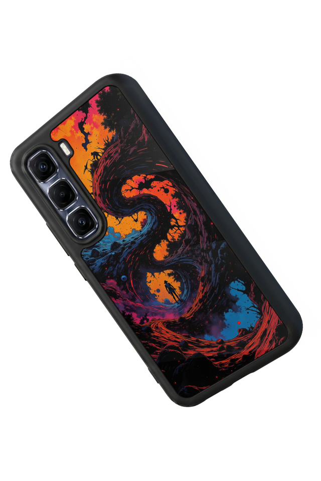 Infinix Hot 60 Pro Plus Uyumlu Abstract Tasarımlı Glossy Premium Kılıf