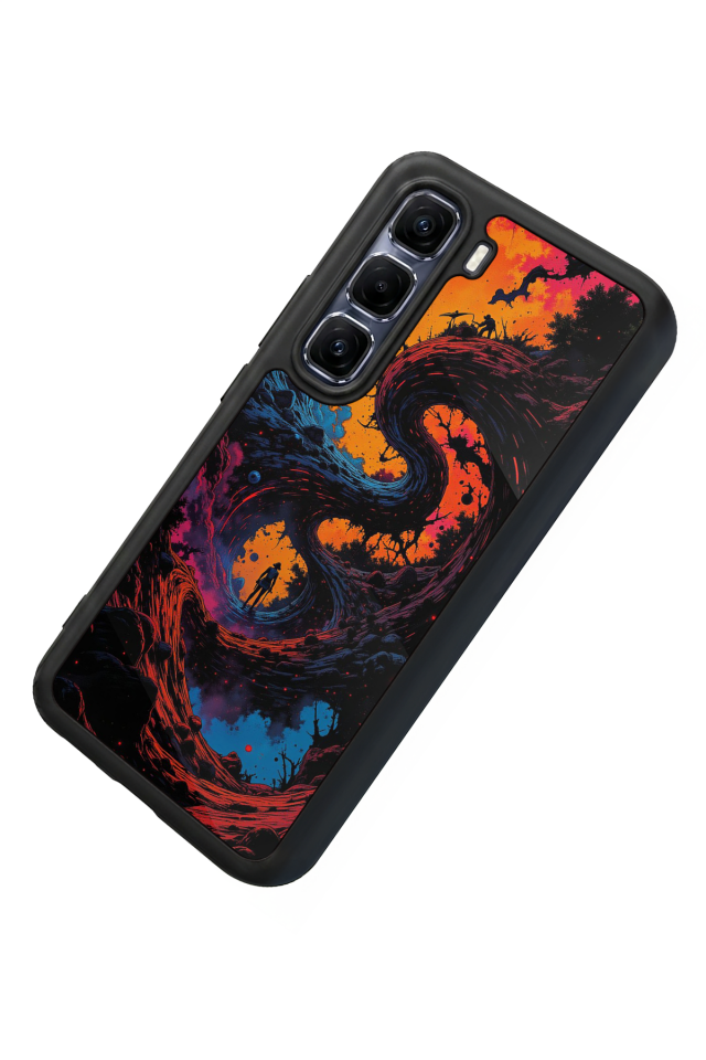 Infinix Hot 60 Pro Plus Uyumlu Abstract Tasarımlı Glossy Premium Kılıf
