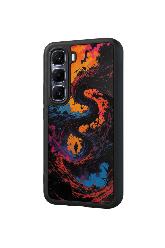 Infinix Hot 60 Pro Plus Uyumlu Abstract Tasarımlı Glossy Premium Kılıf
