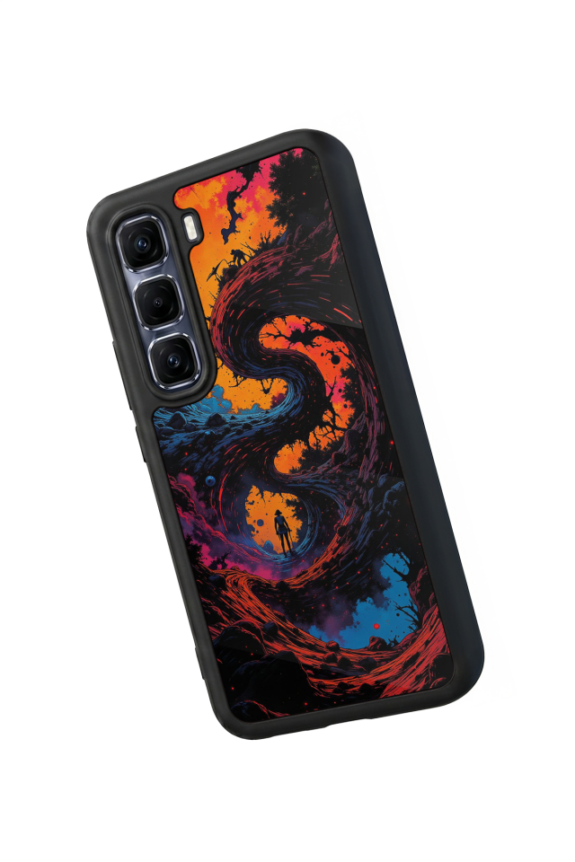 Infinix Hot 60 Pro Plus Uyumlu Abstract Tasarımlı Glossy Premium Kılıf