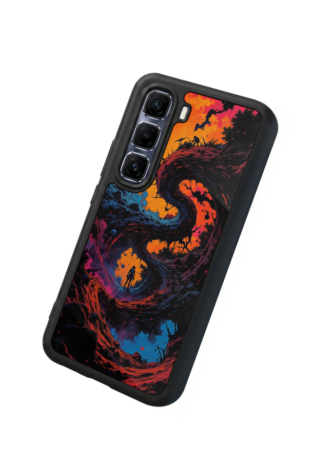 Infinix Hot 60 Pro Plus Uyumlu Abstract Tasarımlı Glossy Premium Kılıf