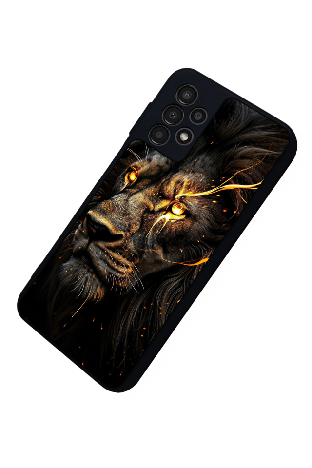 Samsung Galaxy A13 Uyumlu Aslan Tasarımlı Glossy Premium Kılıf