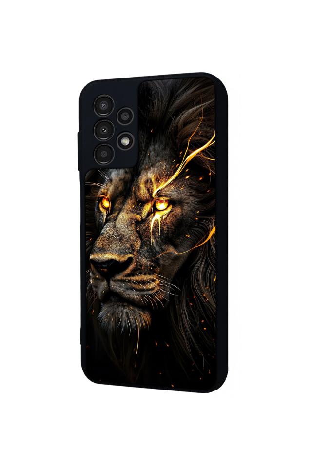Samsung Galaxy A13 Uyumlu Aslan Tasarımlı Glossy Premium Kılıf