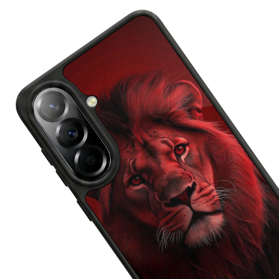 Samsung Galaxy A37 Uyumlu Aslan Tasarımlı Glossy Premium Kılıf