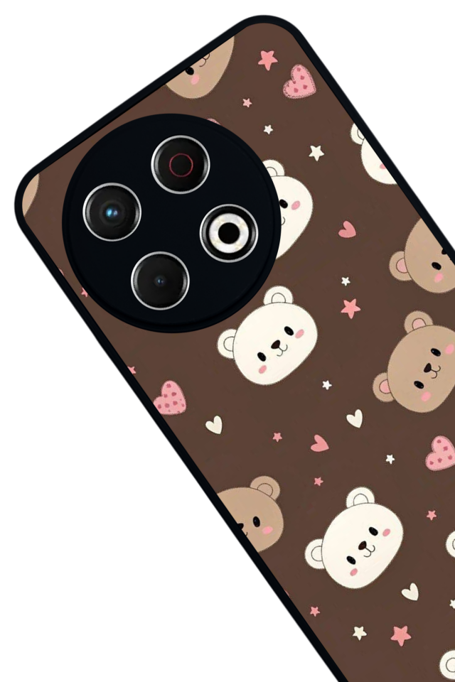 Tecno Spark 30 Pro Uyumlu Ayı Tasarımlı Glossy Premium Kılıf