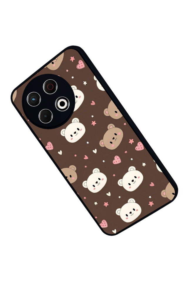 Tecno Spark 30 Pro Uyumlu Ayı Tasarımlı Glossy Premium Kılıf