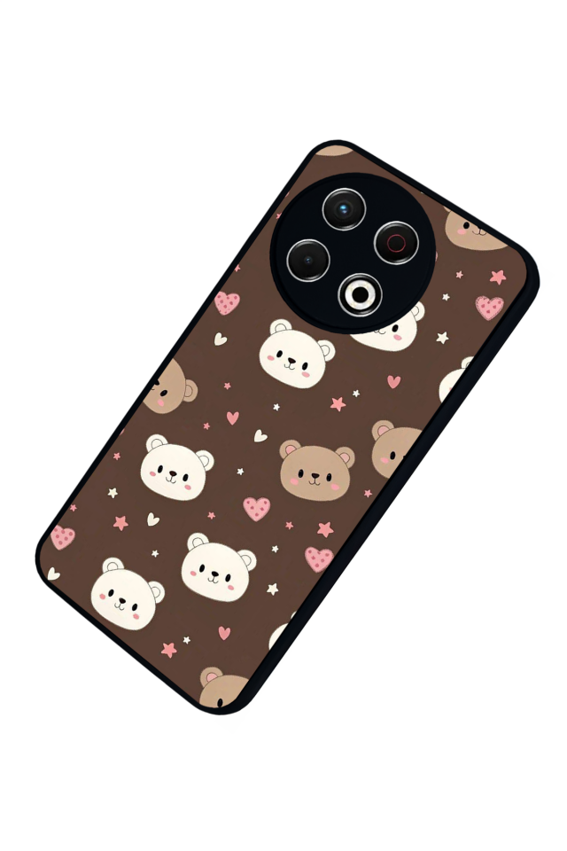 Tecno Spark 30 Pro Uyumlu Ayı Tasarımlı Glossy Premium Kılıf