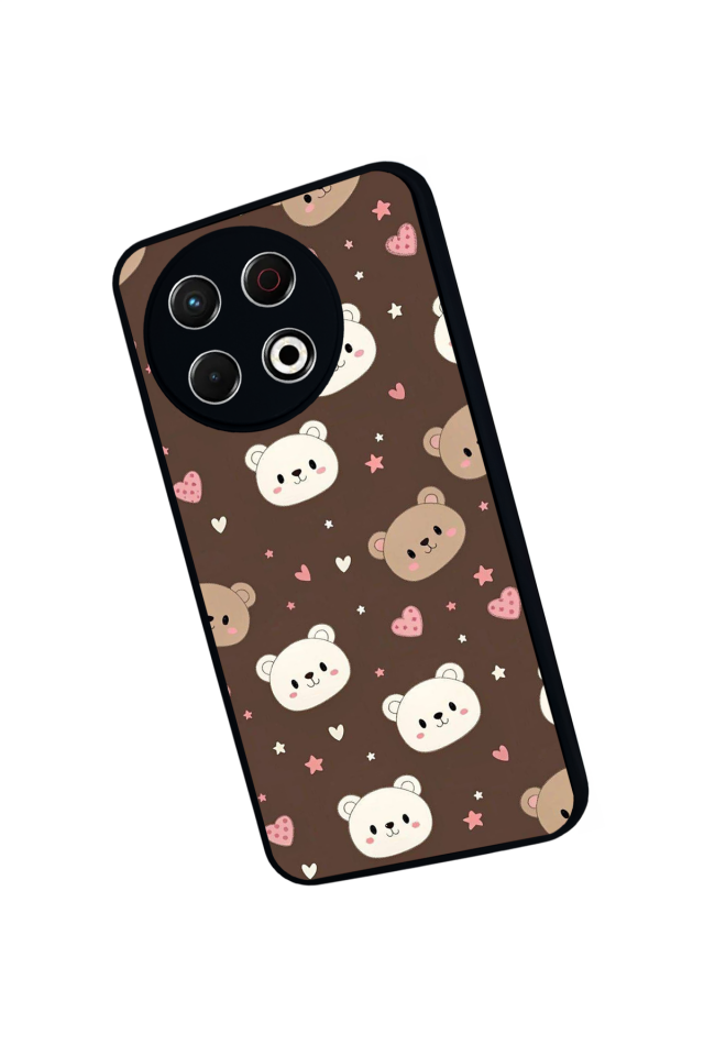 Tecno Spark 30 Pro Uyumlu Ayı Tasarımlı Glossy Premium Kılıf