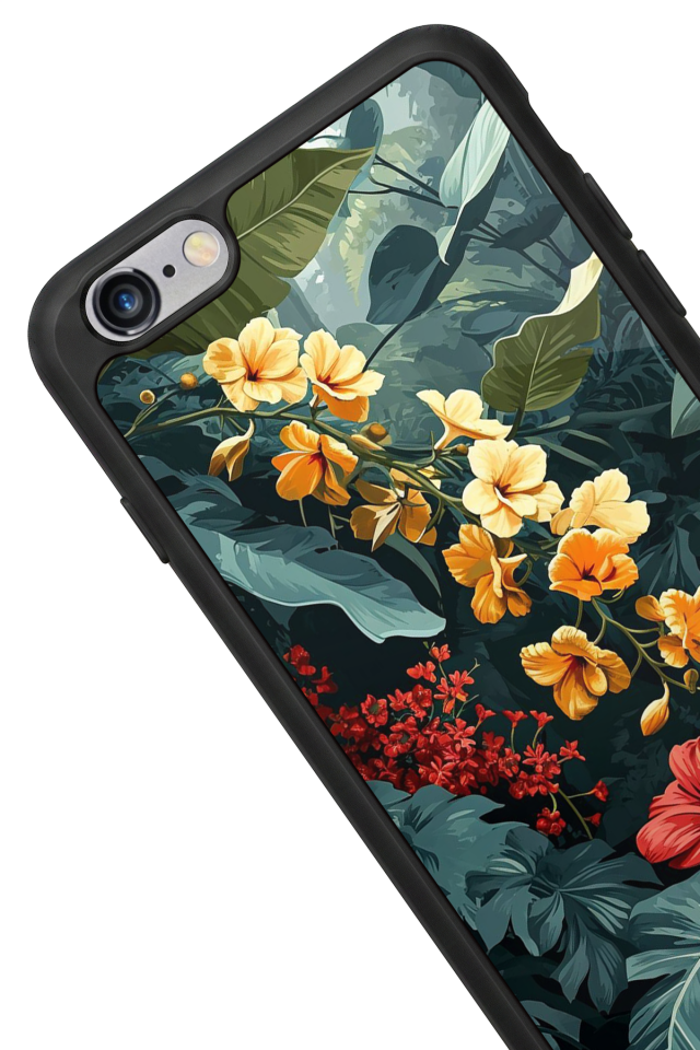 iPhone 6 Plus Uyumlu Botanik Tasarımlı Glossy Premium Kılıf